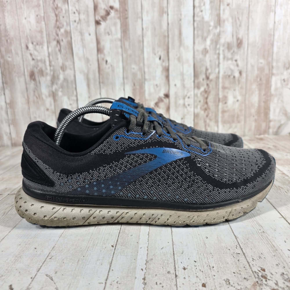 Brooks Glycerin 18 Mens Running Shoes Black Blue 1103291D064 Size 10.5 D